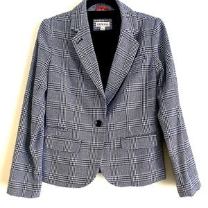 Merona houndstooth check pattern black and white blazer size 6